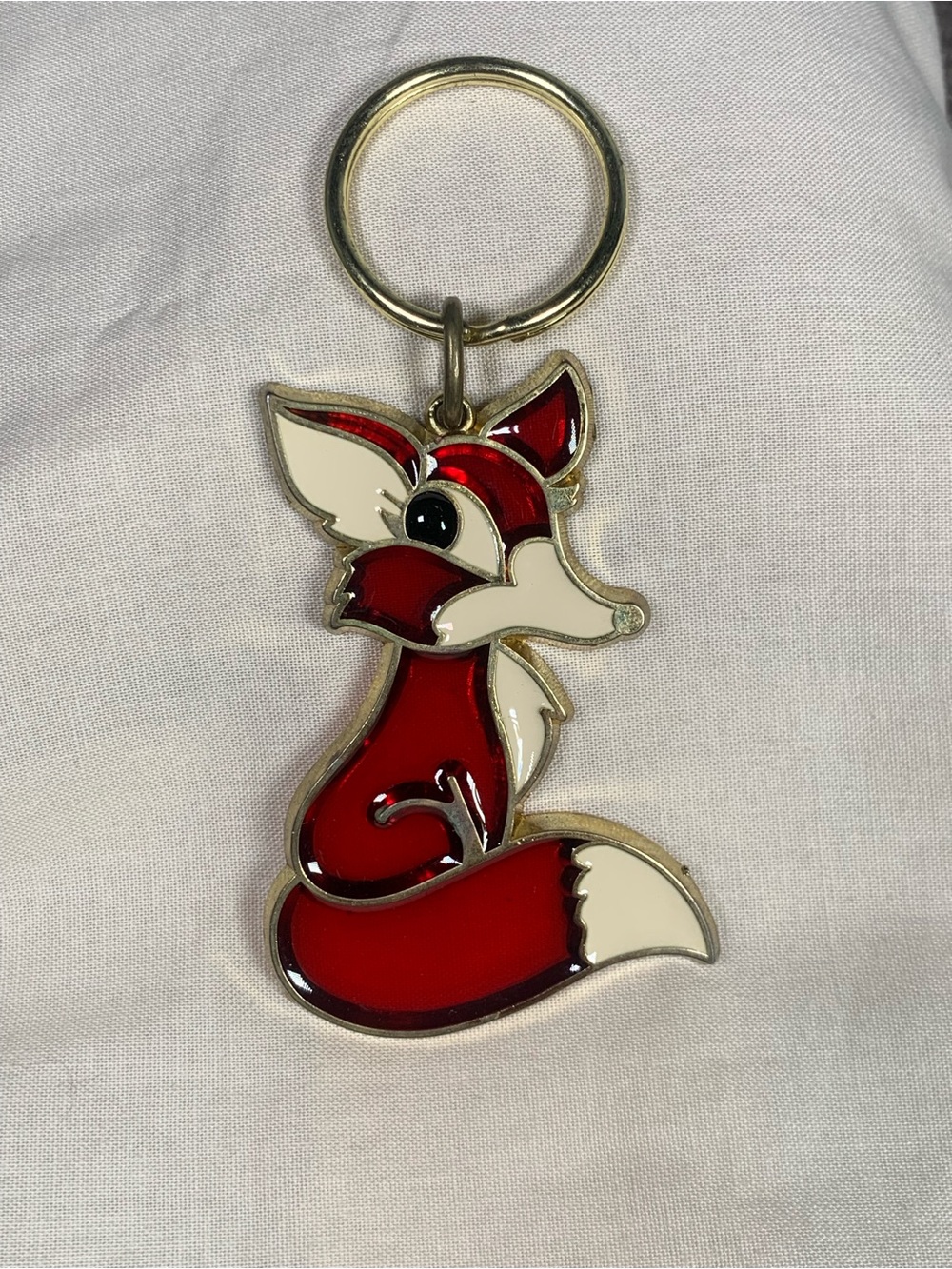 Vintage Red Fox Sun Catcher Keychain